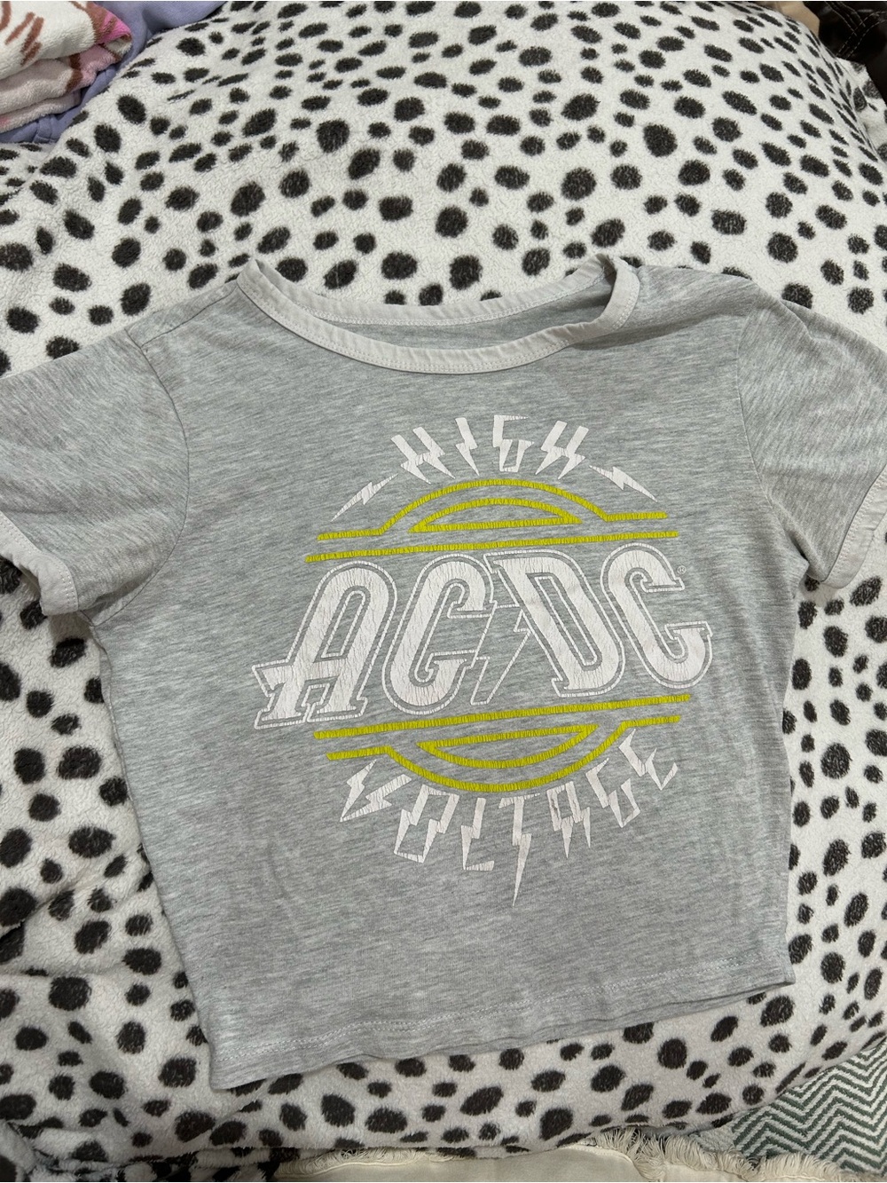 AC/DC Kids Gray Tee with Yellow Graphic